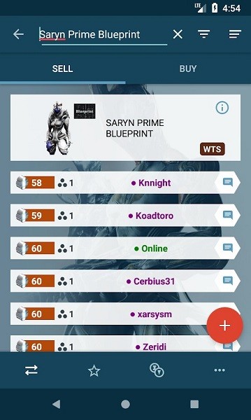星际战甲交易平台(Warframe market)