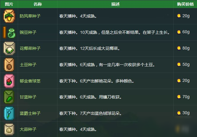 星露谷物语花椰菜种子在哪买