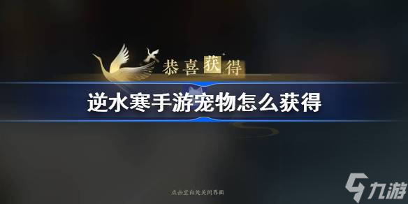 逆水寒手游怎么带宠物